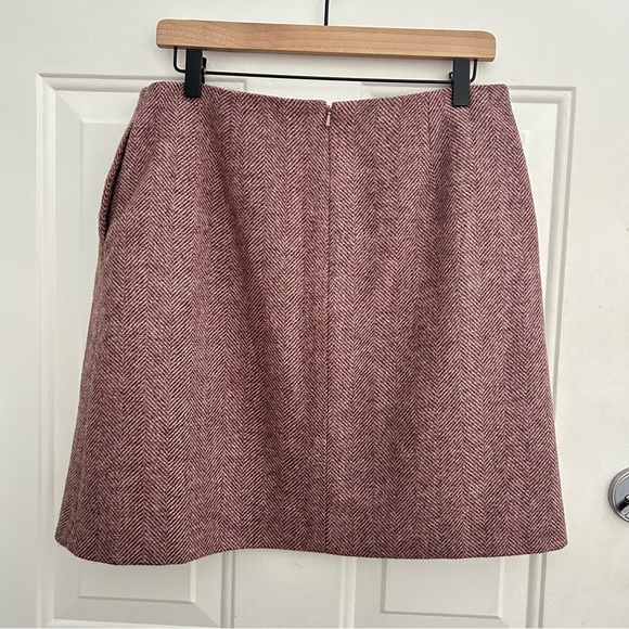 Boden • British Tweed by Moon Mini Skirt 100% Wool Mauve Sz 10 Preppy Academia - Picture 5 of 7